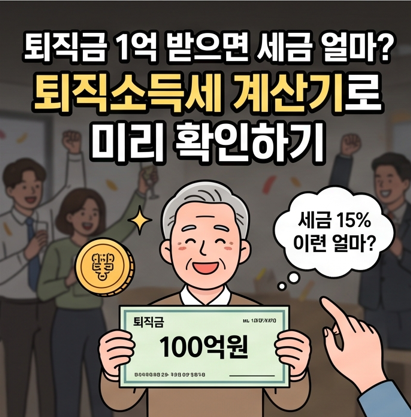 퇴직금 1억 받으면 세금 얼마? 퇴직소득세 계산기로 미리 확인하기