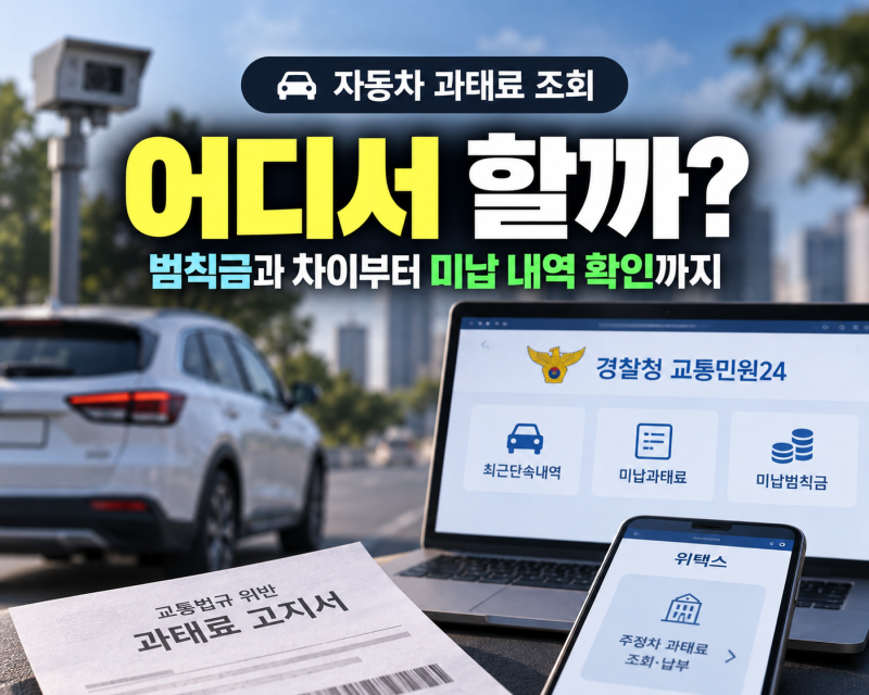 자동차 과태료 조회 어디서 할까? 범칙금과 차이부터 미납 내역 확인까지