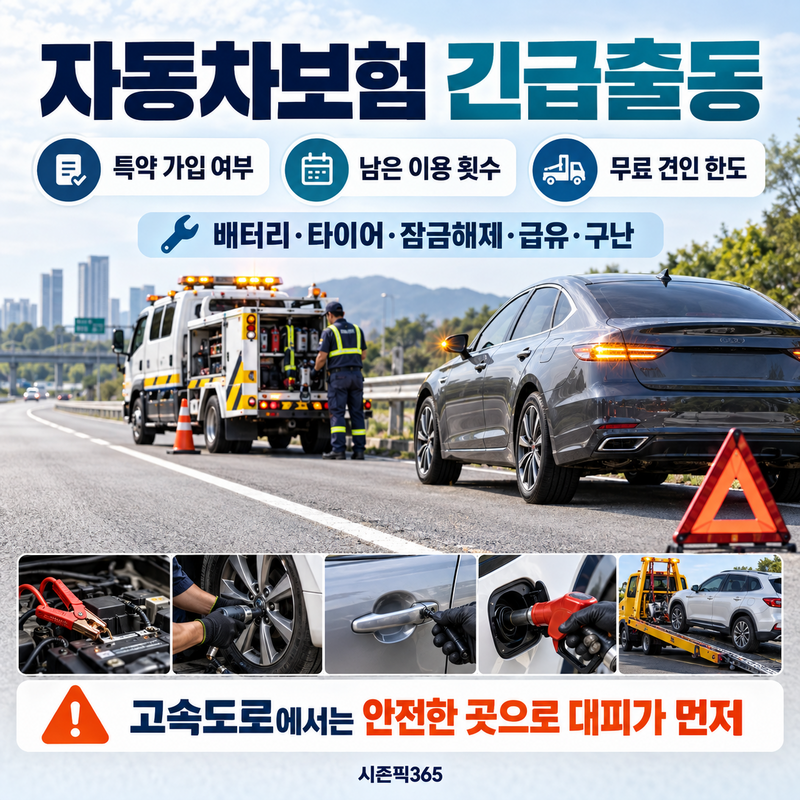 자동차보험 긴급출동 범위와 횟수, 무료 견인거리 10km 넘으면?