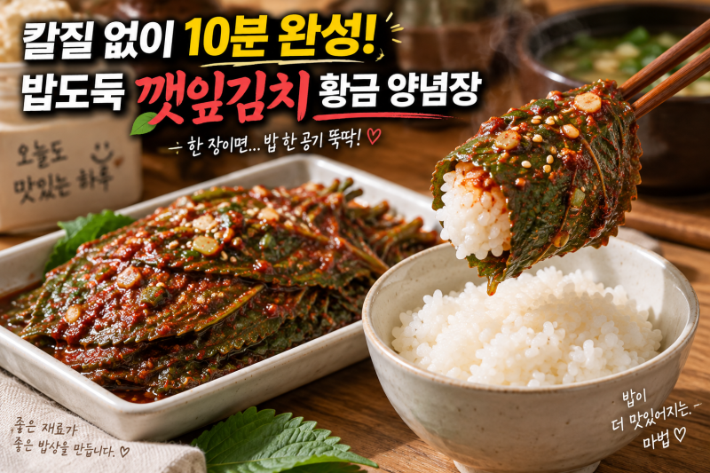 칼질 없이 10분 완성! 깻잎김치 양념 황금레시피 (절대 짜지 않은 밥반찬)