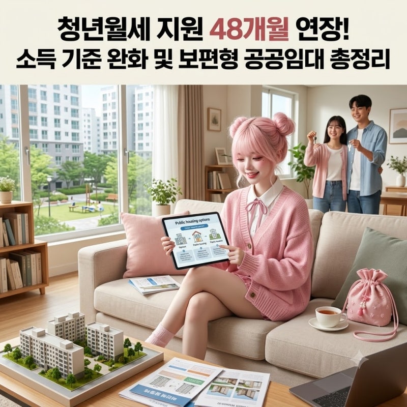 청년월세 지원 48개월 연장! 소득 기준 완화 및 보편형 공공임대 총정리