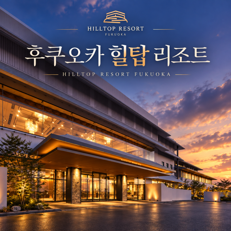 후쿠오카 5성급 럭셔리 숙소 추천, 힐탑 리조트(시티뷰, 대욕장, 무료 셔틀)
