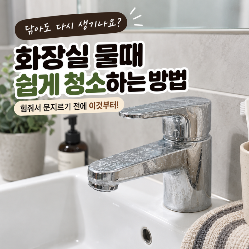 화장실 물때 쉽게 청소하는 방법, 힘줘서 문지르기 전에 이것부터 해보세요