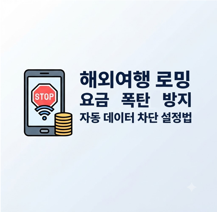 해외여행 로밍 요금폭탄 방지 자동 데이터 차단 설정법