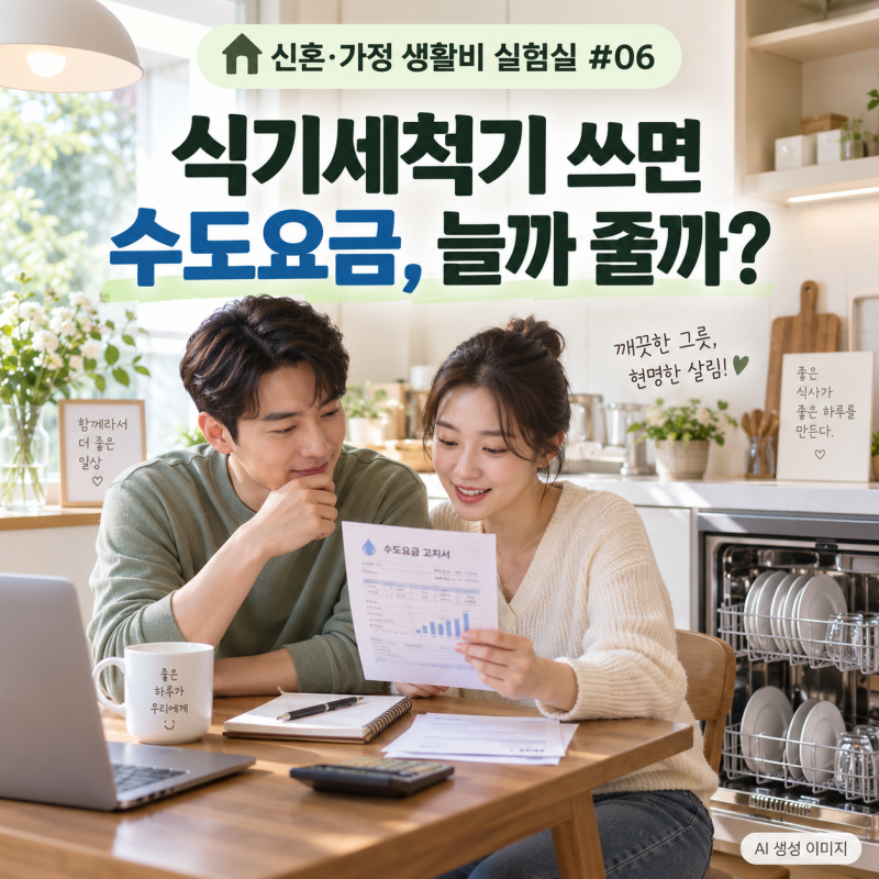 신혼·가정 생활비 실험실 #06ㅣ식기세척기 쓰면 수도요금이 늘까, 오히려 줄까?