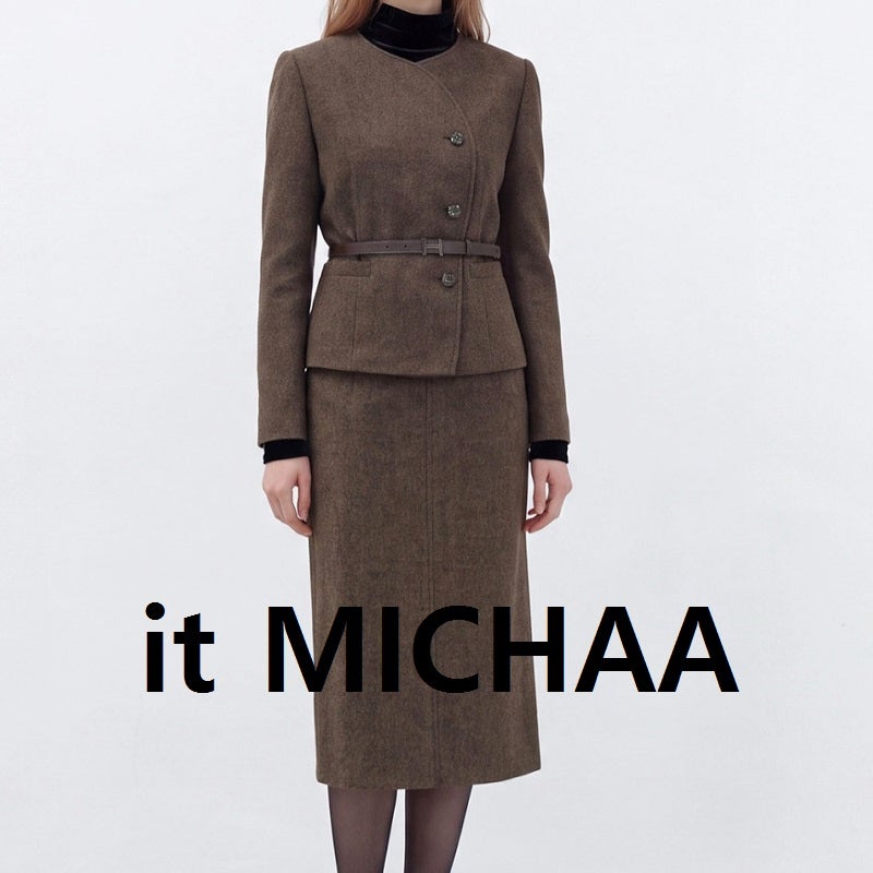 itmichaa 가을 겨울 결혼식 하객룩 잇미샤 20, 30대 여자 원피스 정장 셋업