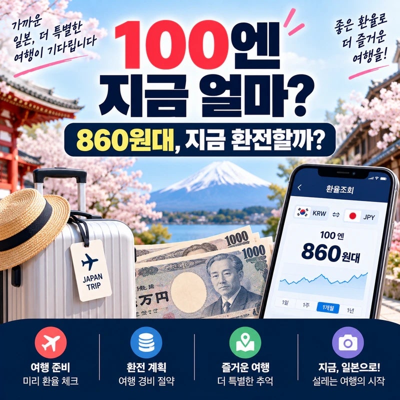 엔화환율 100엔 얼마? 일본여행 앞두고 지금 환전해도 될까