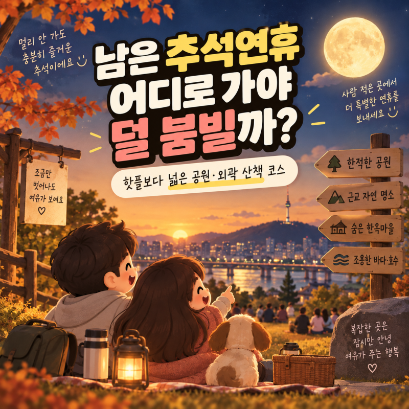 남은 추석연휴 어디 갈까? 눈치게임 성공하기 좋은 서울 나들이 BEST 5