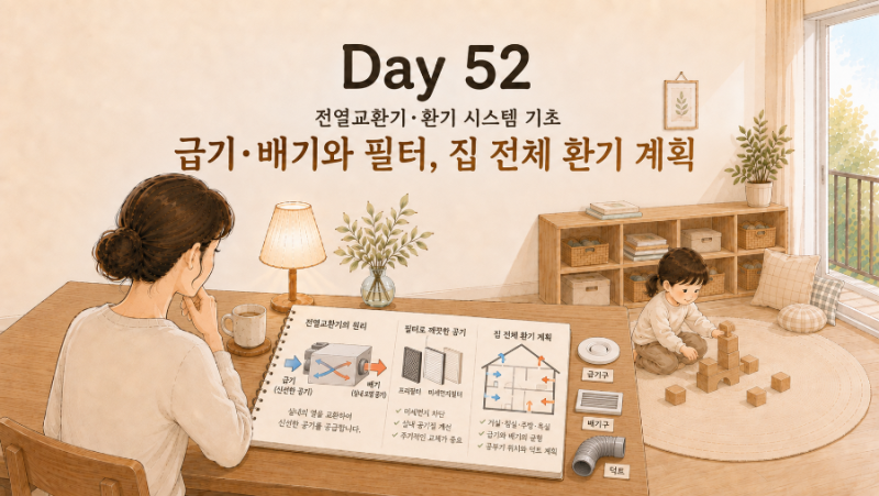 인테리어 기초 52｜전열교환기·환기 시스템 기초: 급기·배기와 필터, 집 전체 환기 계획