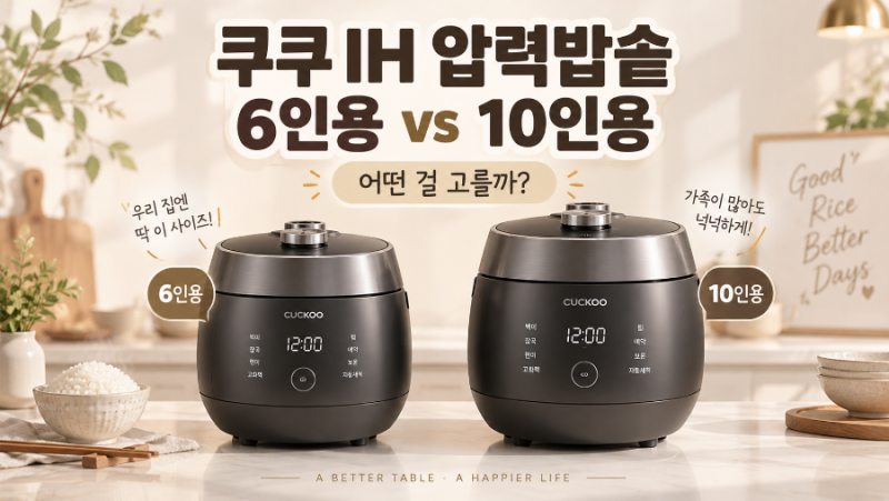 쿠쿠 IH 압력밥솥 6인용 홈쇼핑｜10인용과 어떤 걸 고를까?