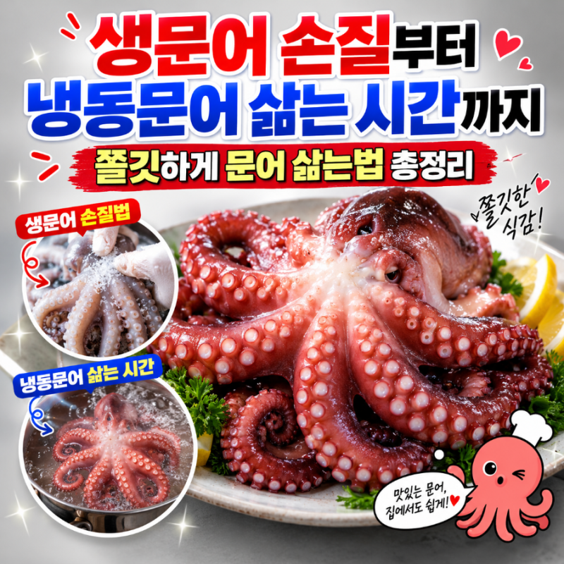 생문어 손질부터 냉동문어 삶는 시간까지, 쫄깃하게 문어 삶는법 총정리
