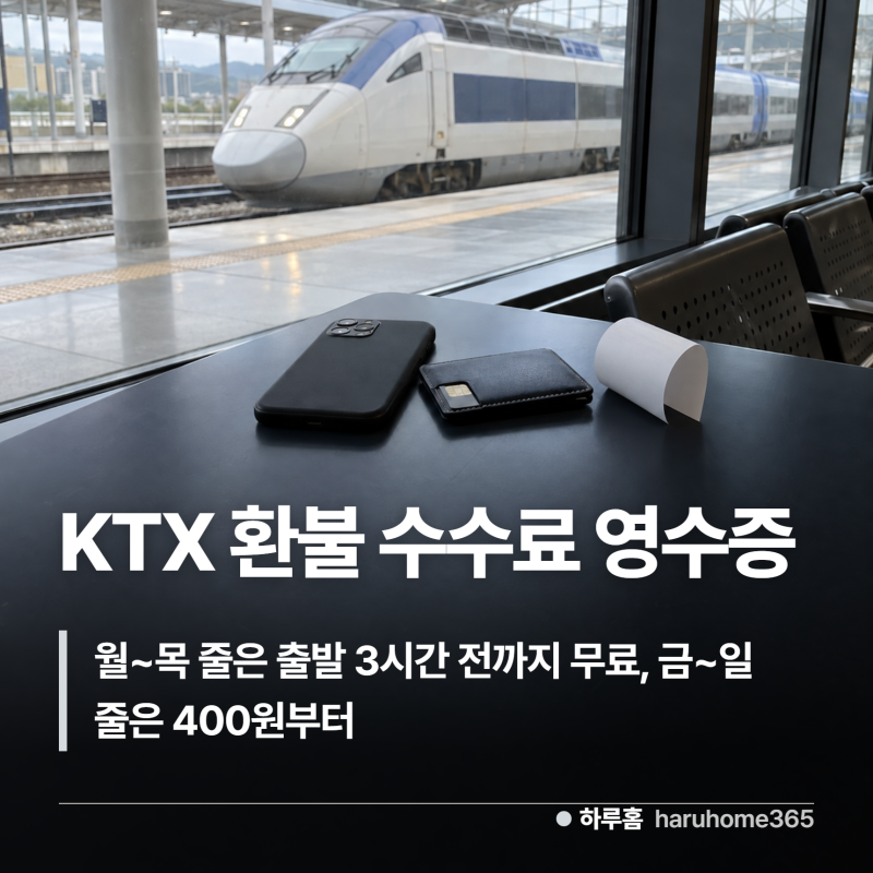 KTX 환불 수수료 영수증, 당일 취소도 요일 따라 떼는 돈이 달라요