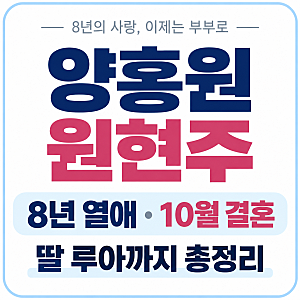 양홍원 원현주 누구? 8년 열애·결혼·딸 루아까지 총정리