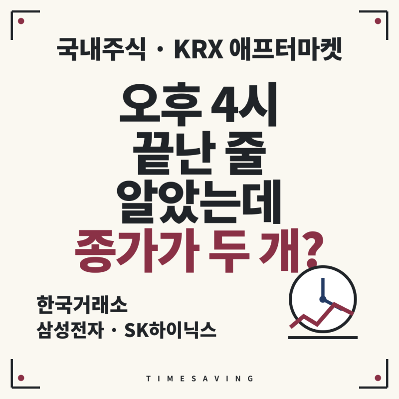 정규장, 애프터마켓 종가? KRX, 애프터마켓 종가 확인법