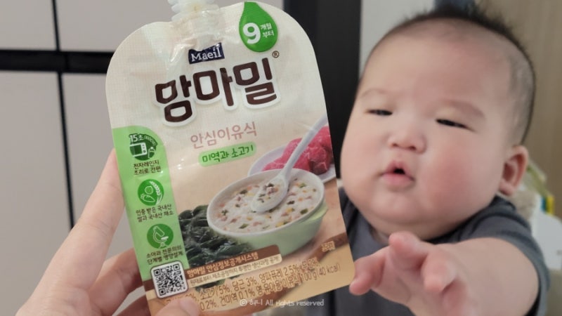 맘마밀 9개월 미역과소고기 입자감 칼로리 나트륨 상세후기