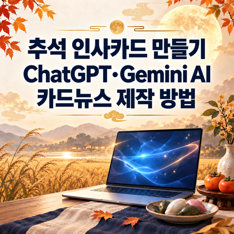 추석 인사카드 만들기 Chatgpt, Gemini AI 카드 뉴스 제작 방법