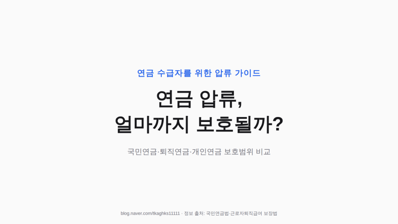 국민연금 압류 안 되는 기준, 정확히는