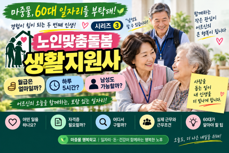 [마중물, 60대 일자리를 부탁해!] ③ 노인맞춤돌봄 생활지원사