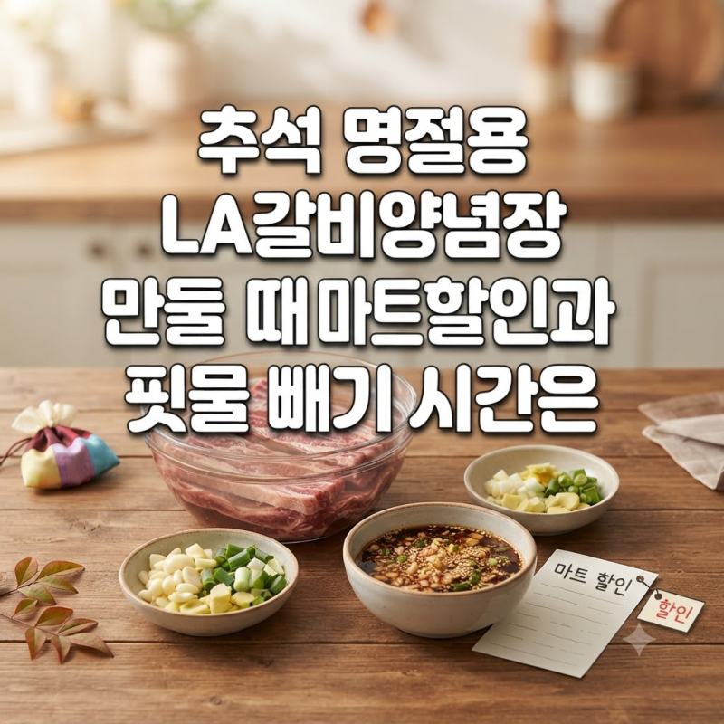 추석 명절용 LA갈비양념장 만들 때 마트 할인과 핏물 빼기 시간은