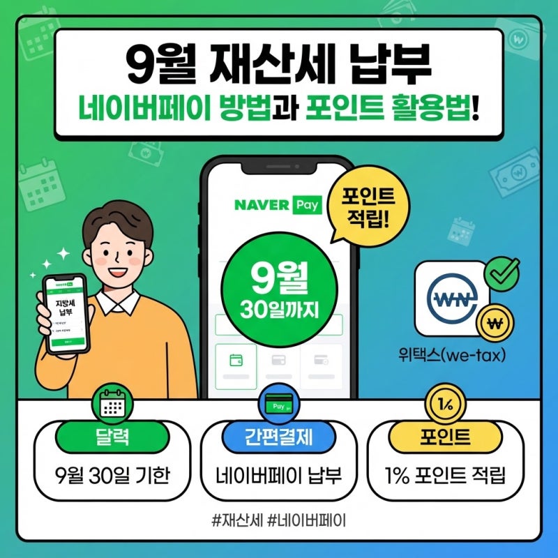 9월 재산세 납부 네이버페이 방법과 포인트 활용법