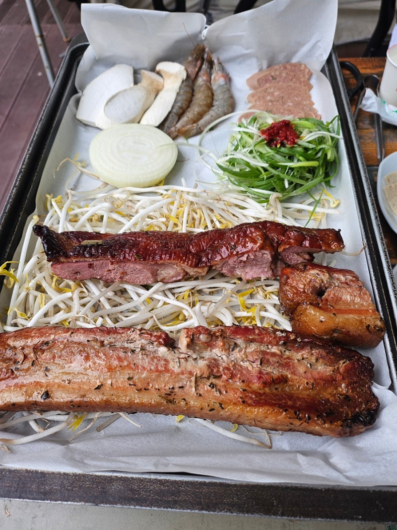 용인 고기리 맛집 캠핑 감성 산골항아리바베큐 용인본점 텐트존,메뉴판,대가족 외식 추천