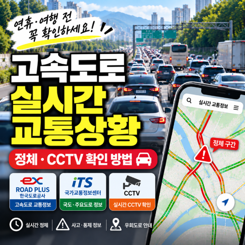 고속도로 교통상황 실시간 확인｜추석 연휴·여행 전 정체 CCTV 보는 법