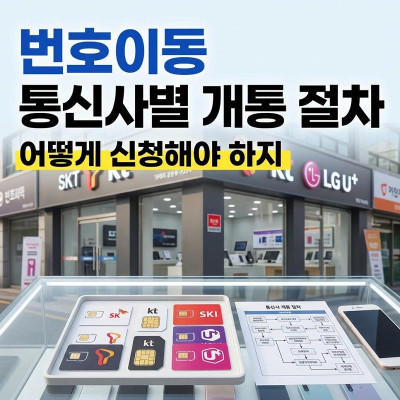 번호이동 신청방법 SKT KT LG 알뜰폰 통신사별 개통 절차 확인