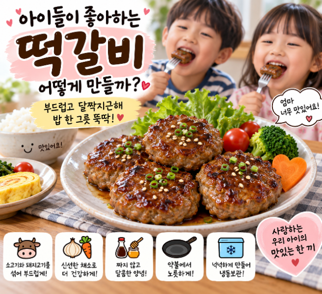 아이들이 좋아하는 수제 떡갈비 만들기 달짝지근하고 부드러워 밥 한 그릇 뚝딱!