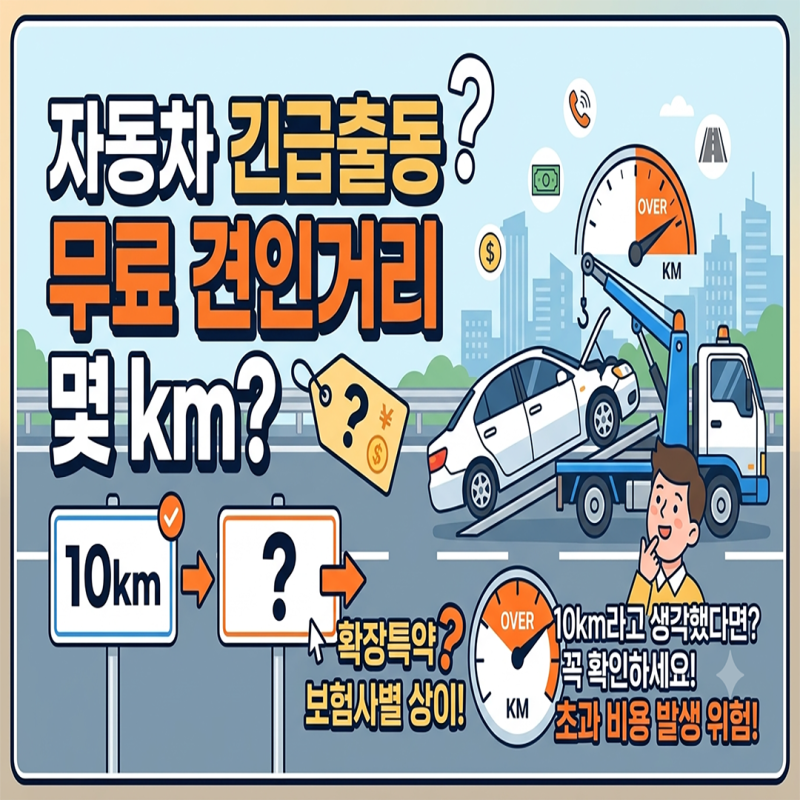 자동차 긴급출동 무료 견인거리 몇 km?｜10km라고 생각했다면 꼭 확인하세요