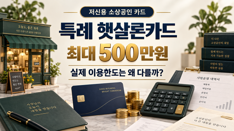 소상공인 특례 햇살론카드 500만원, 실제 이용한도는 왜 다를까?