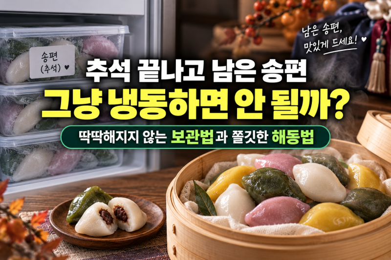 추석 끝나고 남은 송편, 냉동실에 그냥 넣으면 안 될까? 딱딱해지지 않는 남은 송편 보관법과....