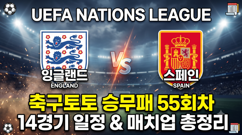 2026 축구 토토 승무패 55회차 경기 일정 및 UEFA 네이션스리그 빅매치 총정리 (발매기간 마감시....