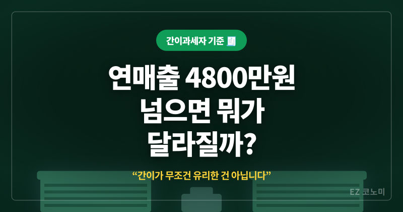 [간이과세자 기준] 연매출 4800만원 넘으면 뭐가 달라질까?
