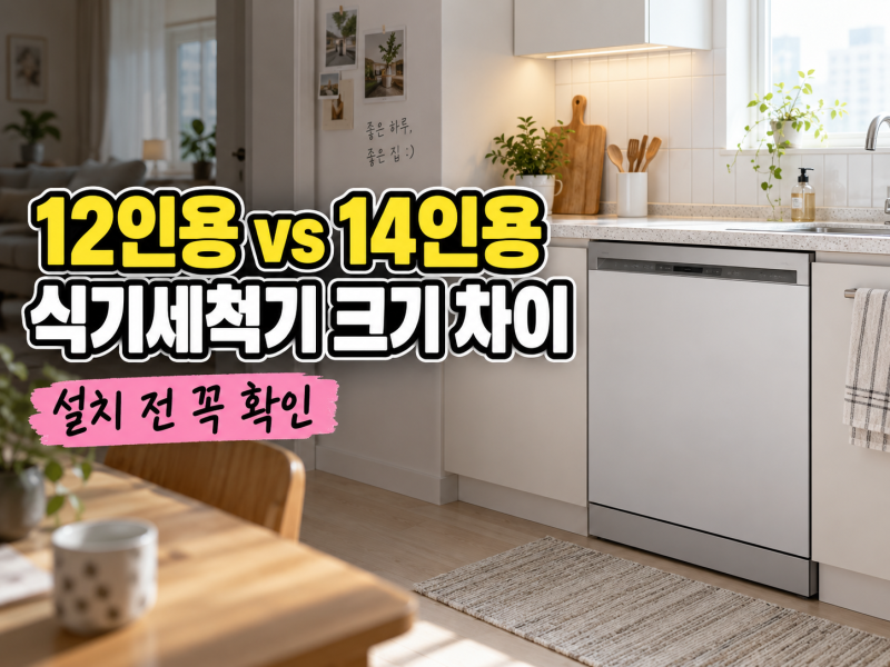 식기세척기 12인용 14인용 크기 차이, 14인용 설치 전 꼭 재볼 곳