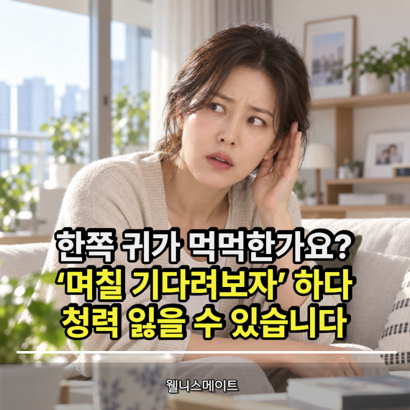 한쪽 귀가 갑자기 먹먹하고 잘 안 들린다면? “며칠 기다려 보자” 하지 마세요,24시간” 안....