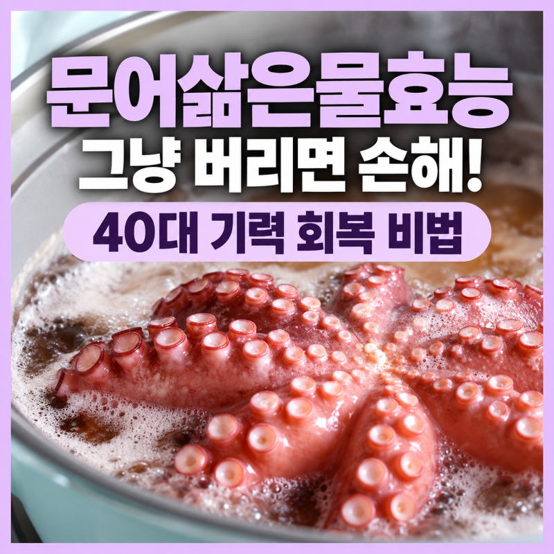 문어삶은물효능 그냥 버리면 손해! 40대 기력 회복 비법