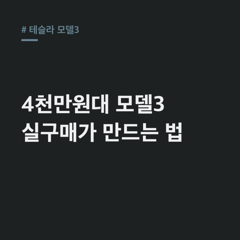 테슬라 모델3 가격 인상? 4천만원대 실구매가 만드는 방법