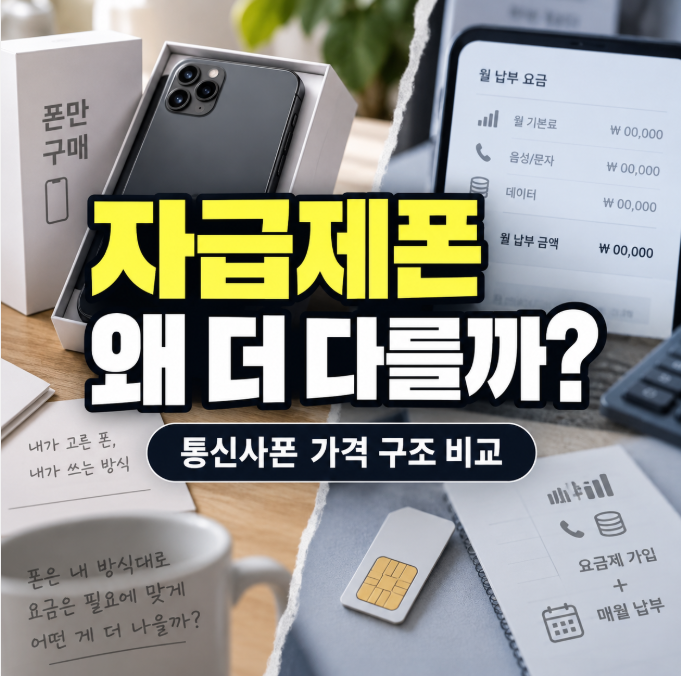 자급제폰이란? 통신사폰과 가격 요금제 차이 쉽게 정리
