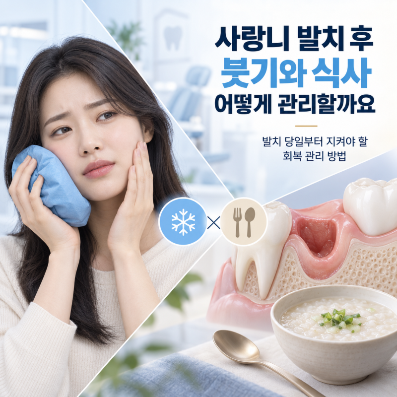 단대오거리역사랑니 발치 후 붓기와 식사 이렇게 하세요