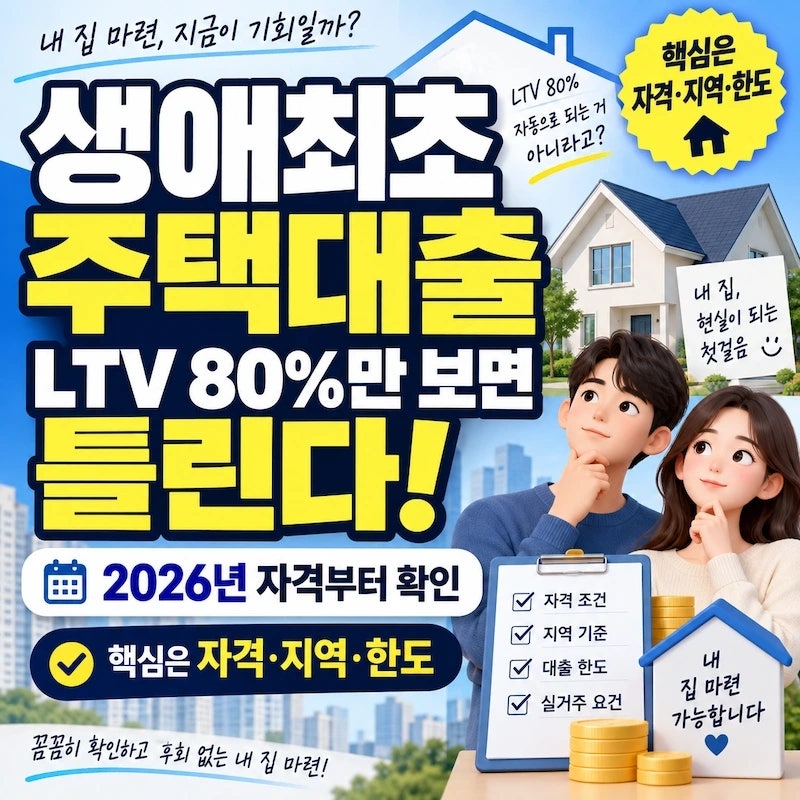생애최초 주택대출, LTV 80%만 보면 틀린다｜2026년 자격부터 확인