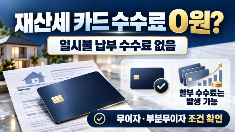 재산세 카드 수수료 0원? 2026년 할부 수수료까지 확인