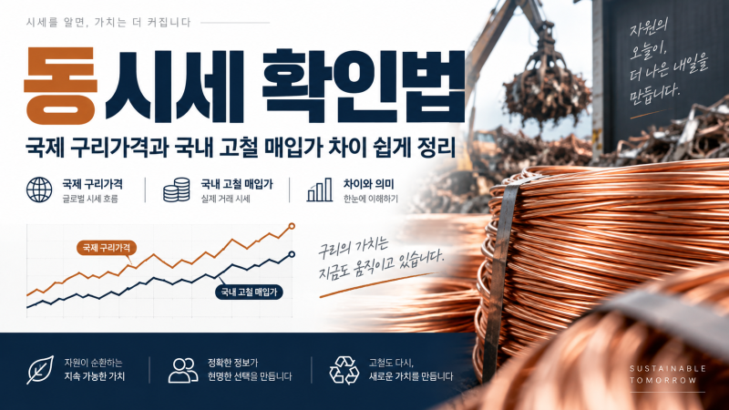 동시세 오늘 구리가격 확인하는 법｜국제시세와 고철 동 매입가격 차이