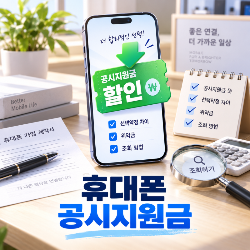 휴대폰 공시지원금 뜻, 선택약정 차이, 위약금, 조회 방법 총정리