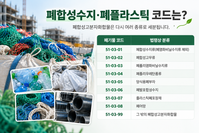 올바로시스템 폐기물 코드 찾는 법｜폐 합성수지, 폐 플라스틱은 어떤 코드일까?