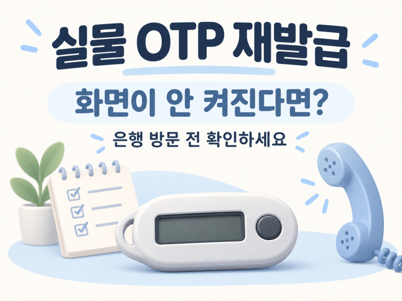 실물 OTP 재발급, 배터리 방전 때 은행 방문 전 확인할 것