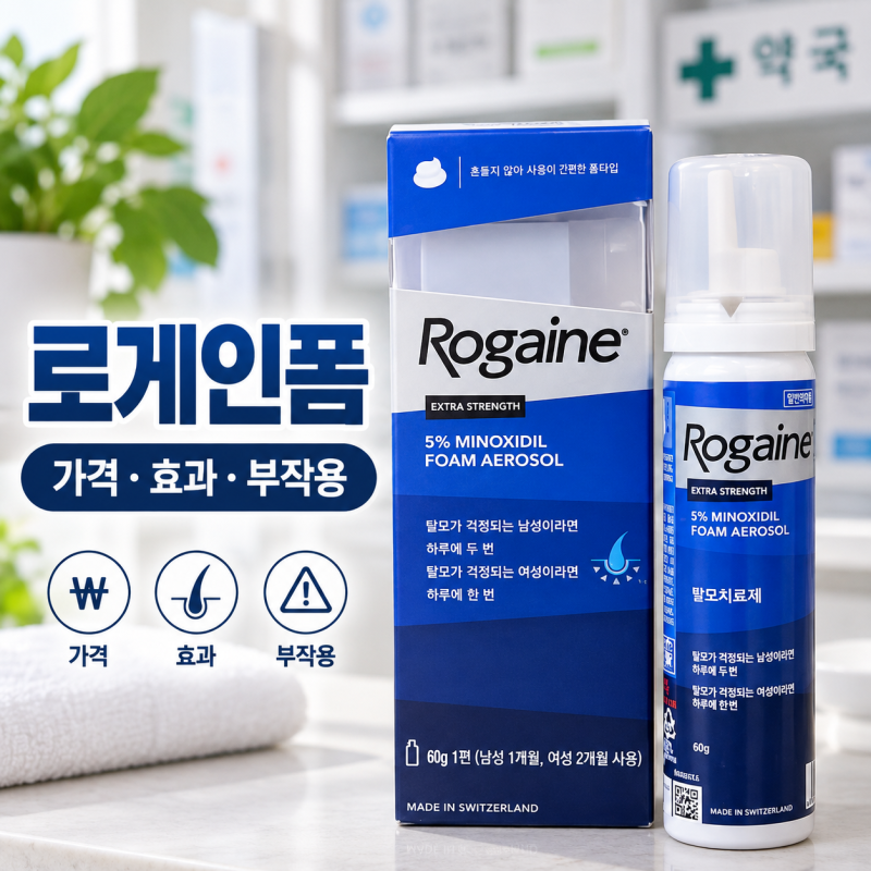 로게인폼 약국 가격은? 효과와 사용법 및 부작용 총정리