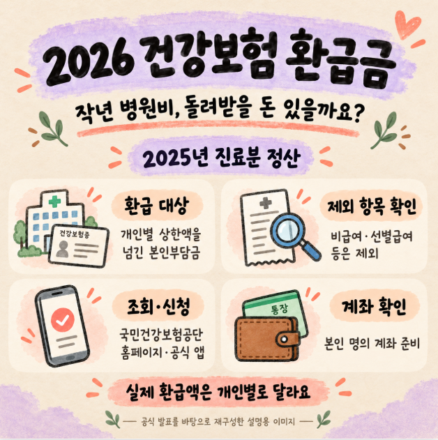 본인부담상한액 환급, 건강보험 환급금 조회 작년 병원비 많이 냈다면 확인하세요