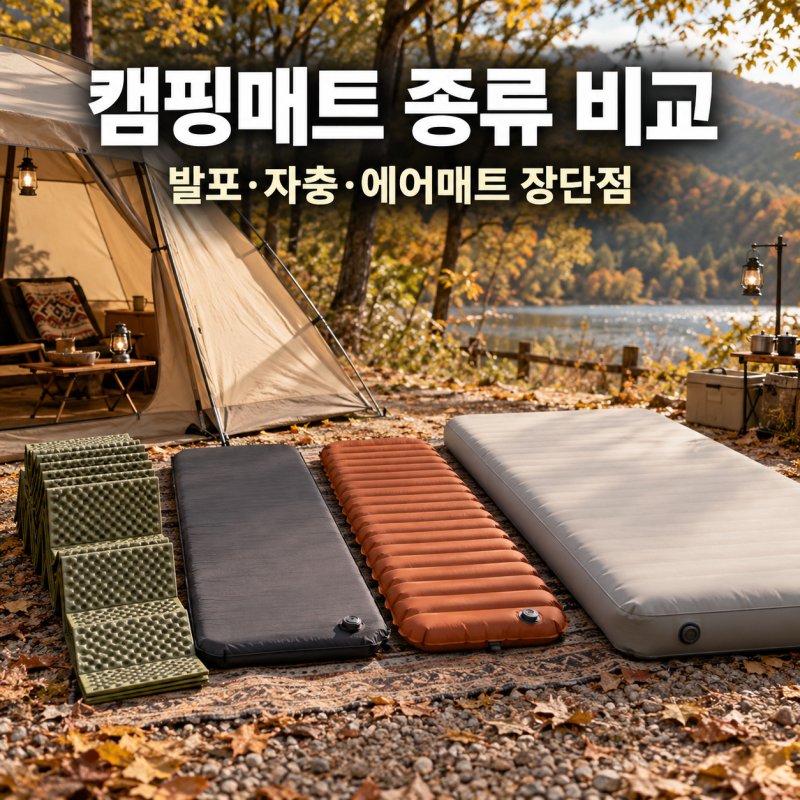 캠핑매트 종류 비교/발포매트, 자충매트, 에어매트 장단점 총정리