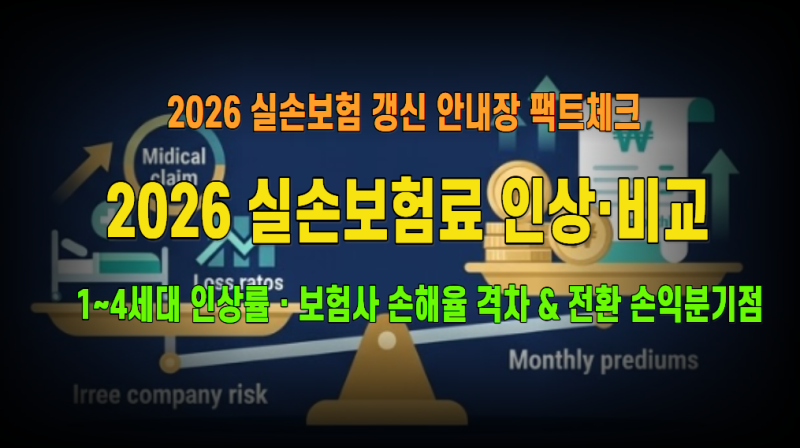 2026 실손보험료 인상, 보험사별 격차 총정리: 손보사 vs 생보사 손해율 차이·비급여 쏠림 3대 ....