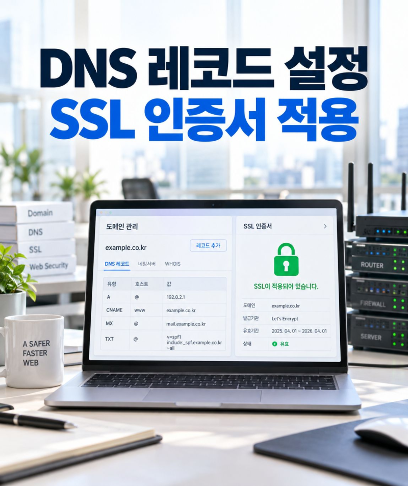 도메인 DNS 레코드 설정하고 SSL 인증서 적용하는 방법